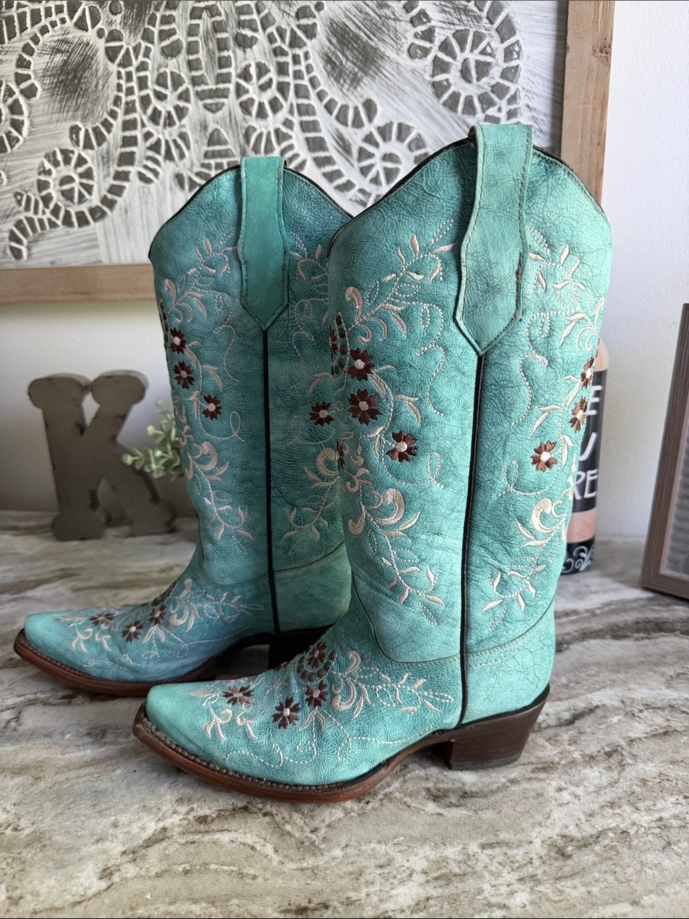 Corral Circle G Turquoise Embroidered Western Boots for Women